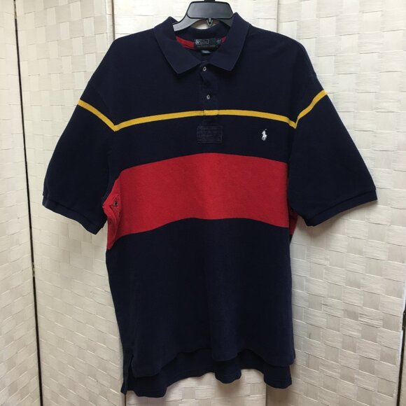 Vintage Polo Ralph Lauren Rugby Striped Polo 3XLT - Picture 1 of 14